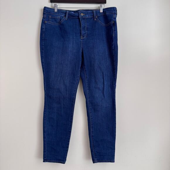 NYDJ Blue Denim Women's Size 14 Jeans Ankle Skinny Leg Casual Mid-Rise - Picture 1 of 10